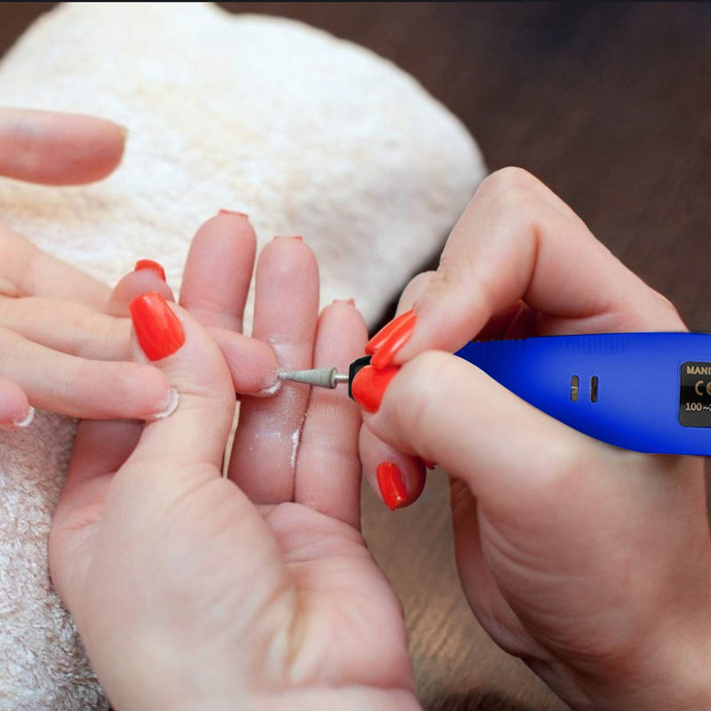 Portable Electric Nail Drill, Acrylic Nail Tools, Professional Electric Nail Kit, Pen Shape Finger Toe Nail Care,Nail Polishing Machine, Nail File Nail Tips Manicure Pedicure Machine drill-Blue - BeesActive Australia