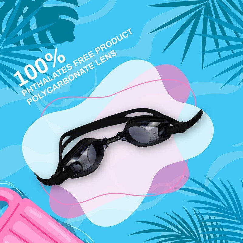 Sight Swimming Goggles Adult Black UV Tint by Sports World Vision -6.00 - BeesActive Australia