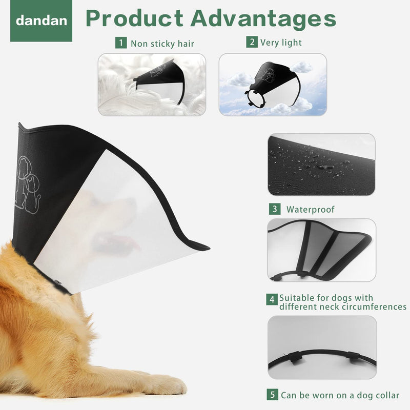 Dog Cone Alternative for Large Dogs After Surgery, Soft Dog Recovery Suit Plastic E Collar 2 Size Adjustable, Protective Dog Head Cone After Anti Bite Lick Wound Healing Safety XL - BeesActive Australia