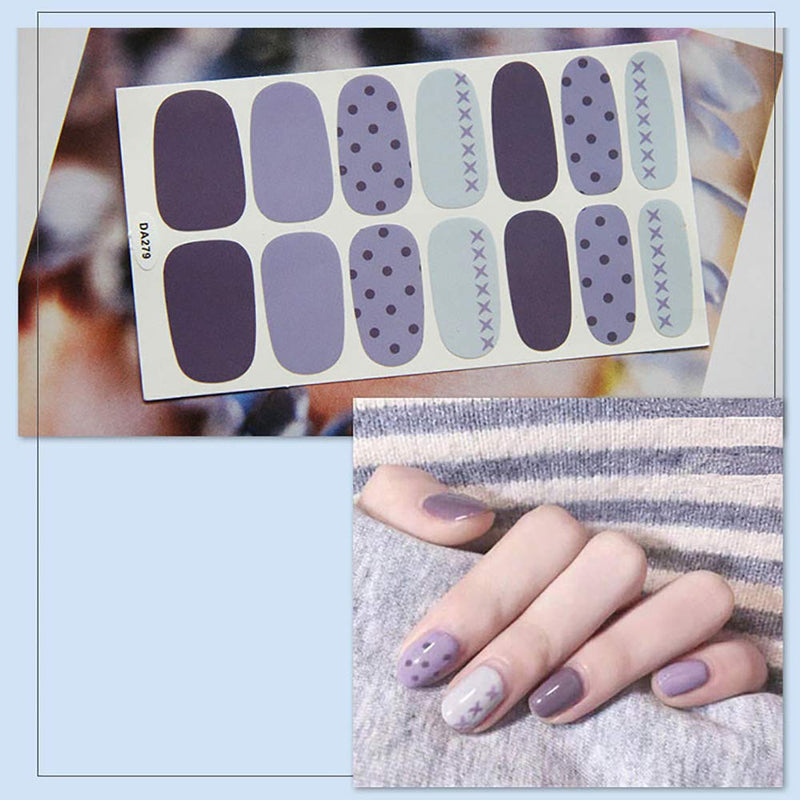 SILPECWEE 14 Sheets Adhesive Nail Polish Wraps Stickers Strips Set and 1Pc Nail File Rainbow Design Nail Art Decals Tips Manicure Kit NO1 - BeesActive Australia