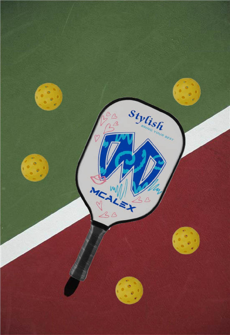 MCALEX Pickleball Paddles, Graphite Pickleball Paddle, Graphite Carbon Fiber Surface with Cushion Comfort Grip Easy to Hold, 8.2 Ounces (Blue/White) - BeesActive Australia