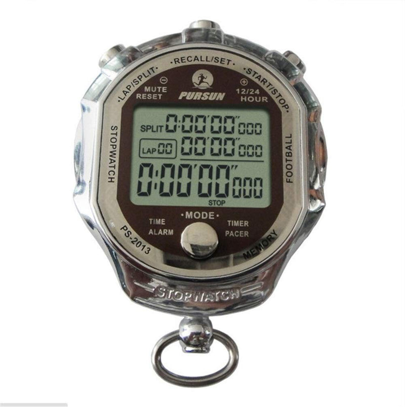 JINSUO LYDBM Digital Metal Stopwatch 1/1000 Second Football Sports Chronograph Counter Countdown Timer Large Display Metronome Alarm Clock (Color : Picture Color) - BeesActive Australia
