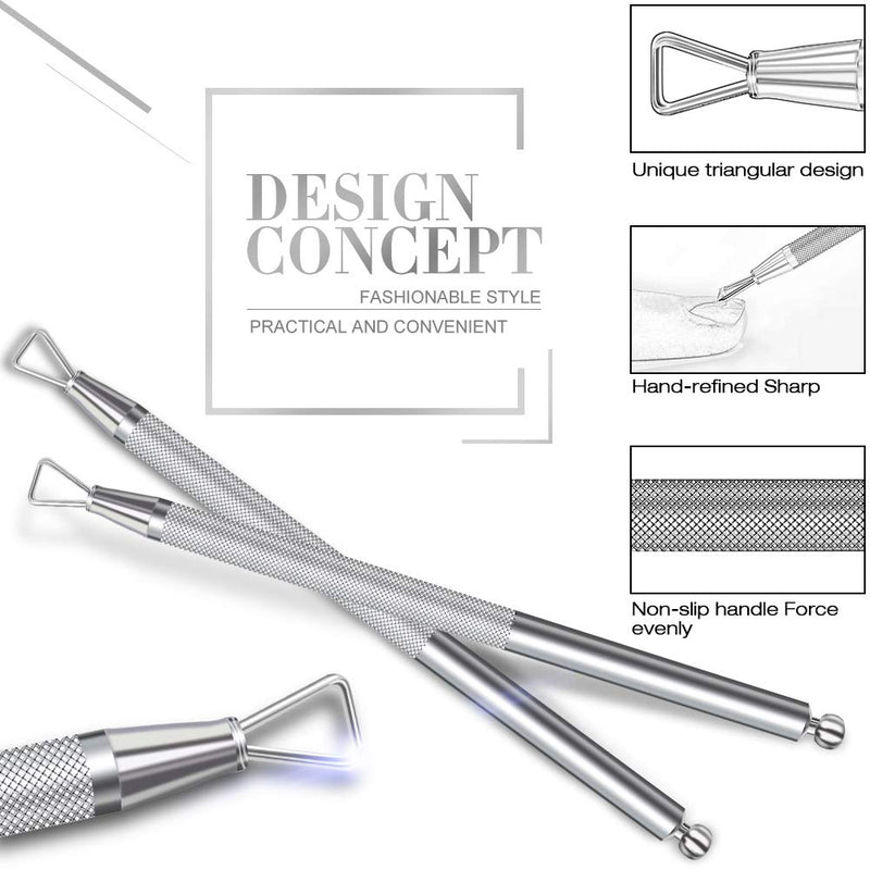 PrettyDiva Cuticle Pusher - Stainless Steel Triangle Cuticle Nail Pusher Peeler Scraper Remove Gel Nail Polish, Cuticle Remover Manicure Tools for Fingernail Toenail - BeesActive Australia