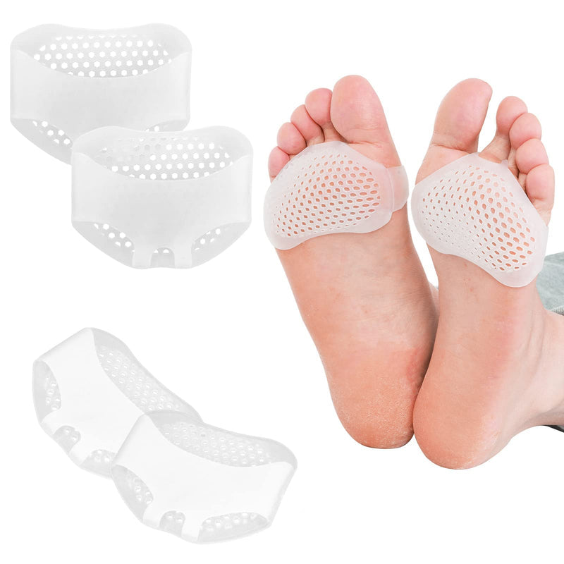 Sibba Foot Pads Cushions 4 Pairs Elastic Silica Gel Bottom Heels Feet Protector Inserts Callus Metatarsal Pain Relief Bunion Forefoot Cushioning - BeesActive Australia