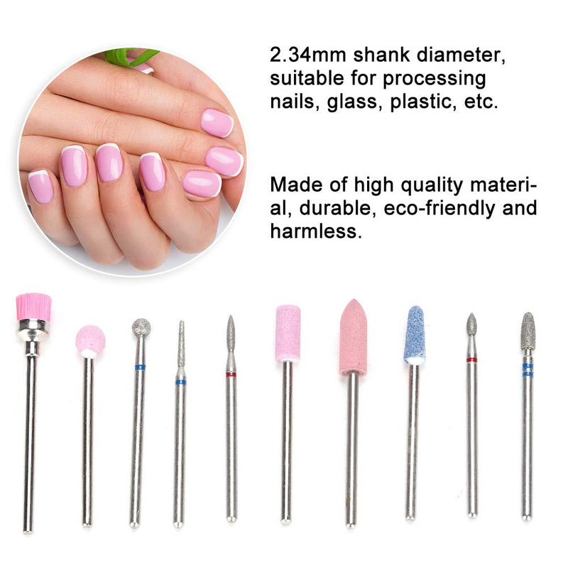 【𝐂𝐡𝐫𝐢𝐬𝐭𝐦𝐚𝐬 𝐆𝐢𝐟𝐭】 Nail Drill Bits Set, Environmentally Friendly And Harmless Pedicure Bits, Durable Excellent Durability for Home Manicure Store Salon Shop Beauty Salon(White 10-piece set) White 10-piece set - BeesActive Australia