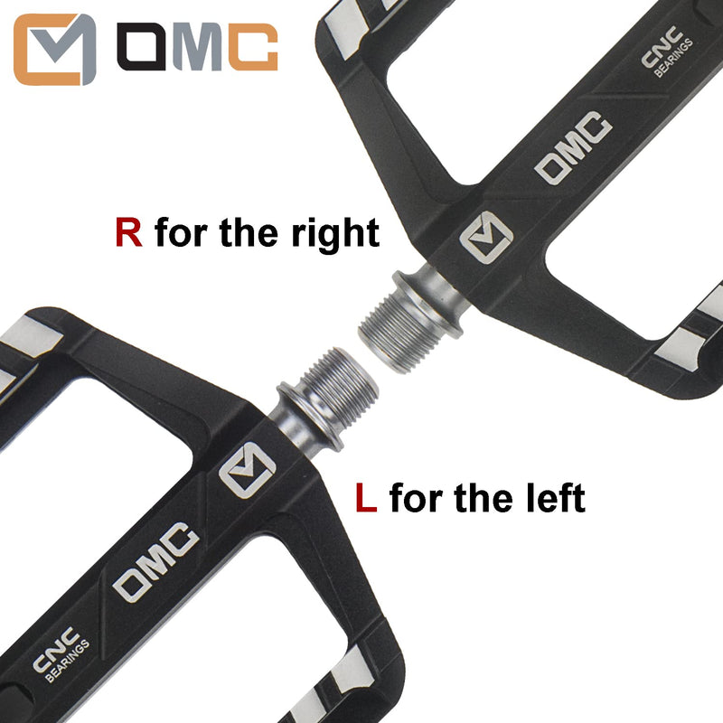 OMC MTB Lightweight Aluminum Alloy Pedals Mountain Bike Pedals 3 Bearing Non-Slip Bicycle Platform Pedals for BMX MTB 9/16" Black - BeesActive Australia