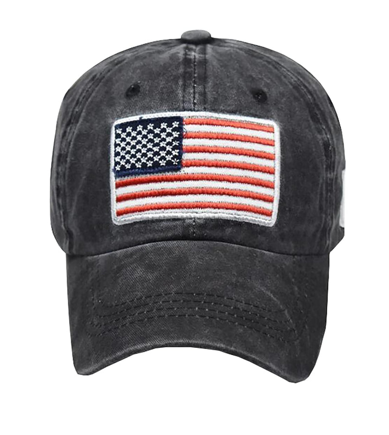 Adjustable Baseball Cap American Flag Hat Headdress Outdoor Sports Cap Peaked Cap Cotton Black - BeesActive Australia