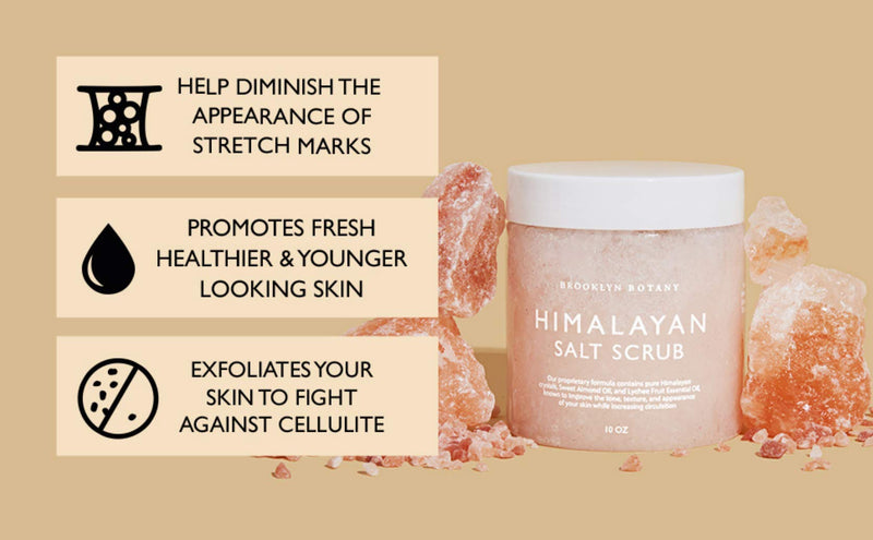 Brooklyn Botany Himalayan Body Scrub & Foot Scrub - 100% Natural Skin Exfoliator Clears Dead Skin - Moisturizing & Exfoliating Body Scrub With Sweet Almond Oil - Body Scrub For Women & Men - 10 oz 10 Ounce (Pack of 1) - BeesActive Australia