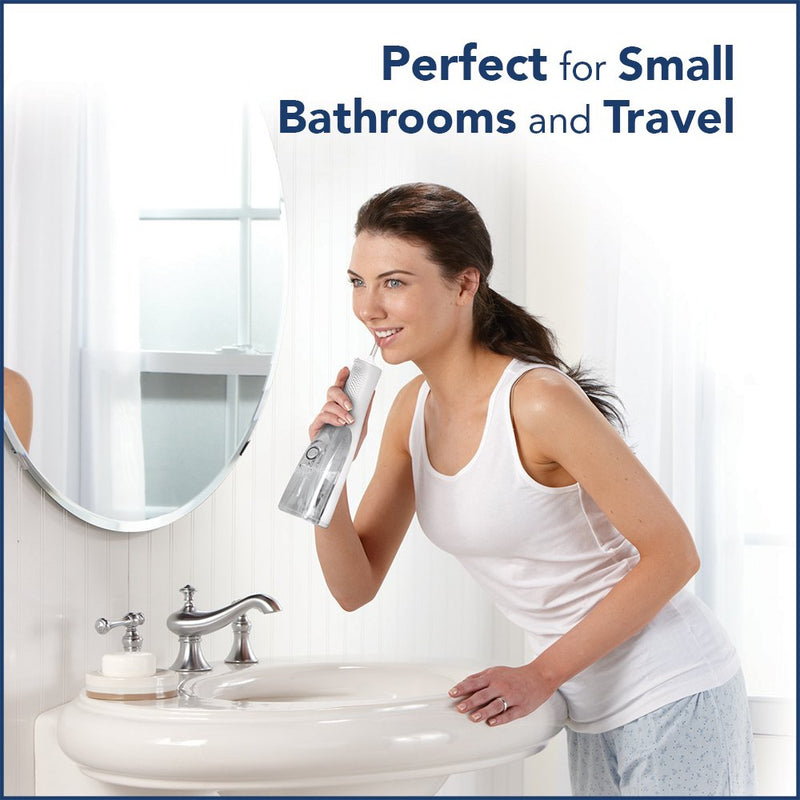 Waterpik Cordless Freedom Water Flosser, Portable and Waterproof Battery Powered Dental Plaque Removal Tool, Ideal for Travel, Small Bathrooms or In-Shower Use, White (WF-03UK010), White - BeesActive Australia