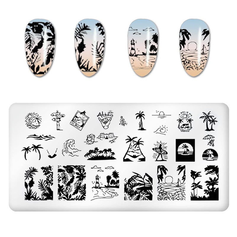 WOKOTO Nail Stamping Plates Set with 5 Pcs Rectangle Flower Butterfly Lace Image Templates Plates for Nails Art Set - BeesActive Australia