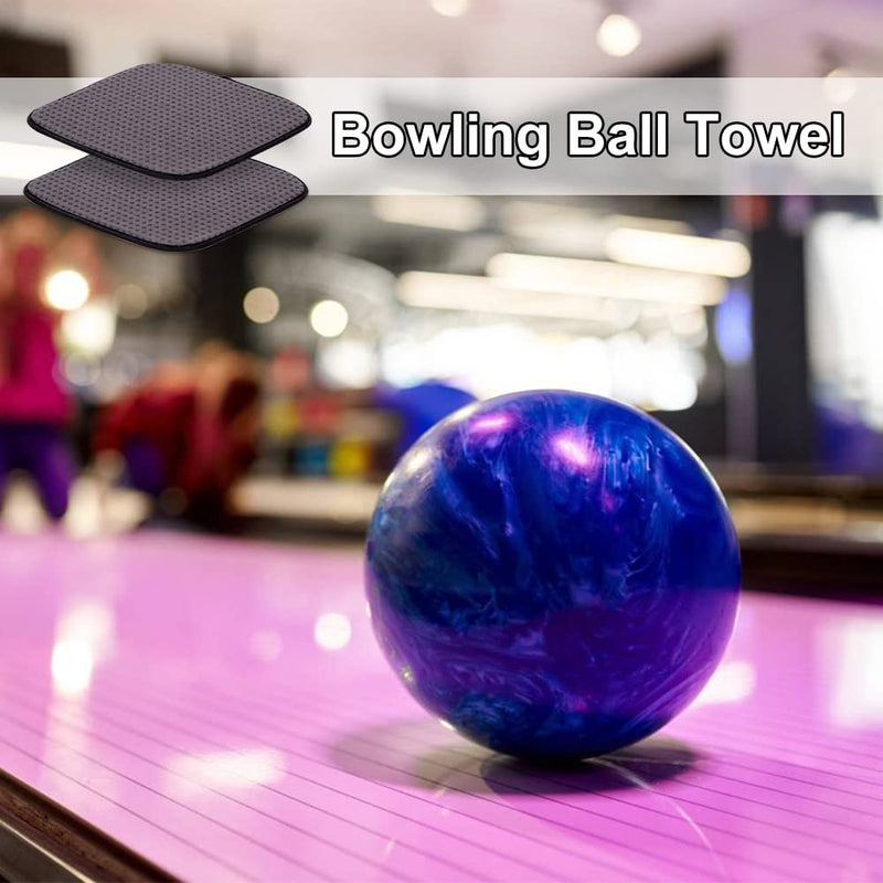 2 Pieces Bowling Ball Towel, Bowling Towel Microfiber, Bowling Shammy Pad, Easy Grip Bowling Accessories, 7.87 x 9.84inch Gray - BeesActive Australia