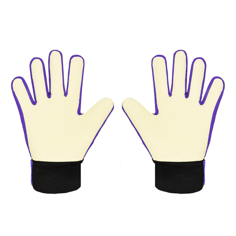 Sportout Kids Goalkeeper Gloves, Soccer Gloves with Double Wrist Protection and Non-Slip Wear Resistant Latex Material to Give Protection to Prevent Injuries Purple 7 - BeesActive Australia