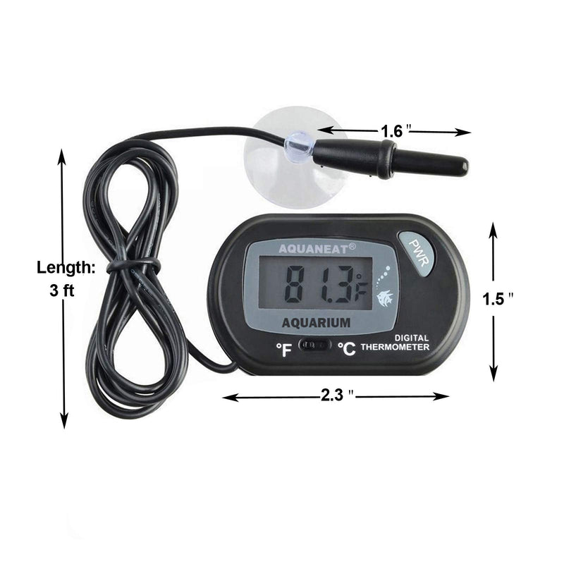 AQUANEAT 2 Pack Aquarium Thermometer, Reptile Thermometer, Fish Tank Thermometer, Digital Thermometer, Terrarium Water Temperature Test, with Large LCD Display - BeesActive Australia