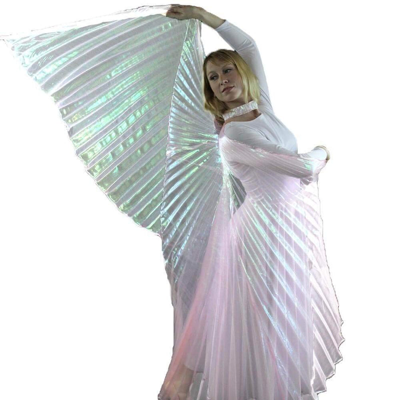 [AUSTRALIA] - Danzcue 360 Degree Worship Isis Wings Iridescent White Medium-Large 