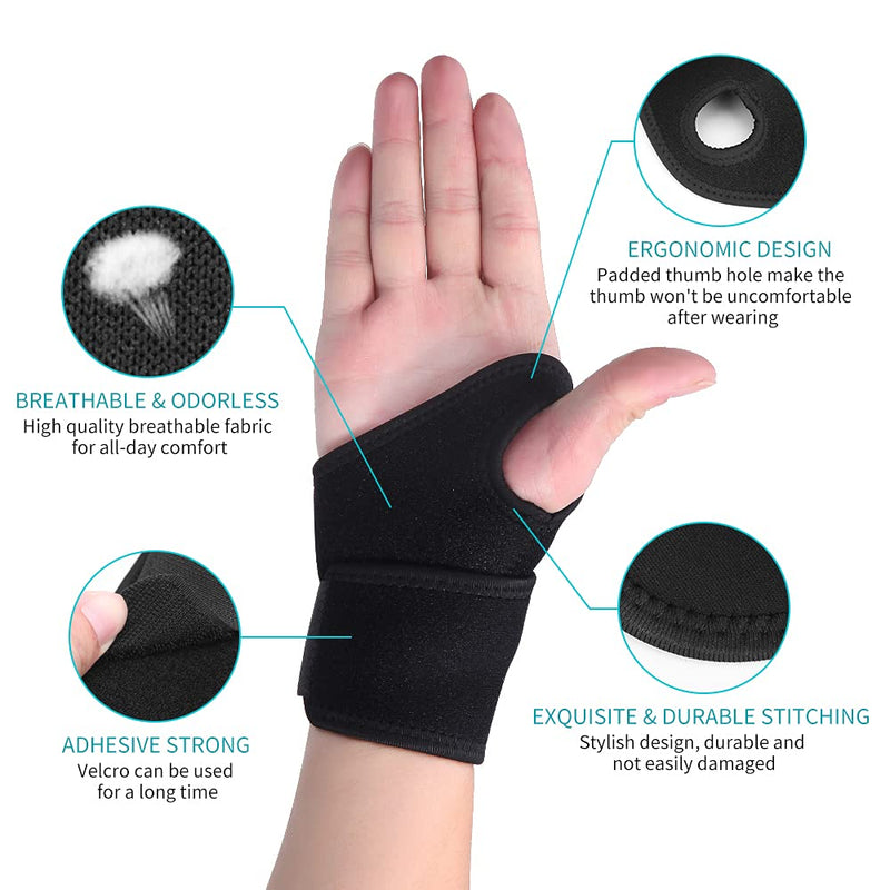 Wrist Brace for Carpal Tunnel, Breathable and Adjustable Wrist Support Brace for Arthritis and Tendinitis, Wrist Compression Wrap for Pain Relief, One Size Fits Left or Right Hand – Single (Pink) Pink - BeesActive Australia