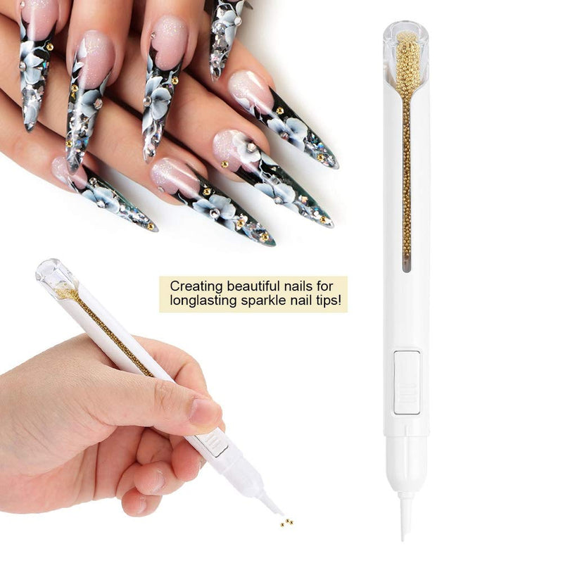 Nail Art Dotting Pen 2,800 Metal Beads Dotting Bullion Pen Painting Diy Nail Decoration For Manicure Pedicure (Gold) Gold - BeesActive Australia