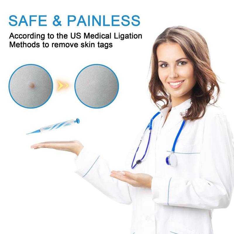 2 in 1 Auto Skin Tag Remover Kit Skin Tag Removal Kit Device Wart Removal 20 Large bands, 20 Small Bands, 10 Alcohol Pads - BeesActive Australia