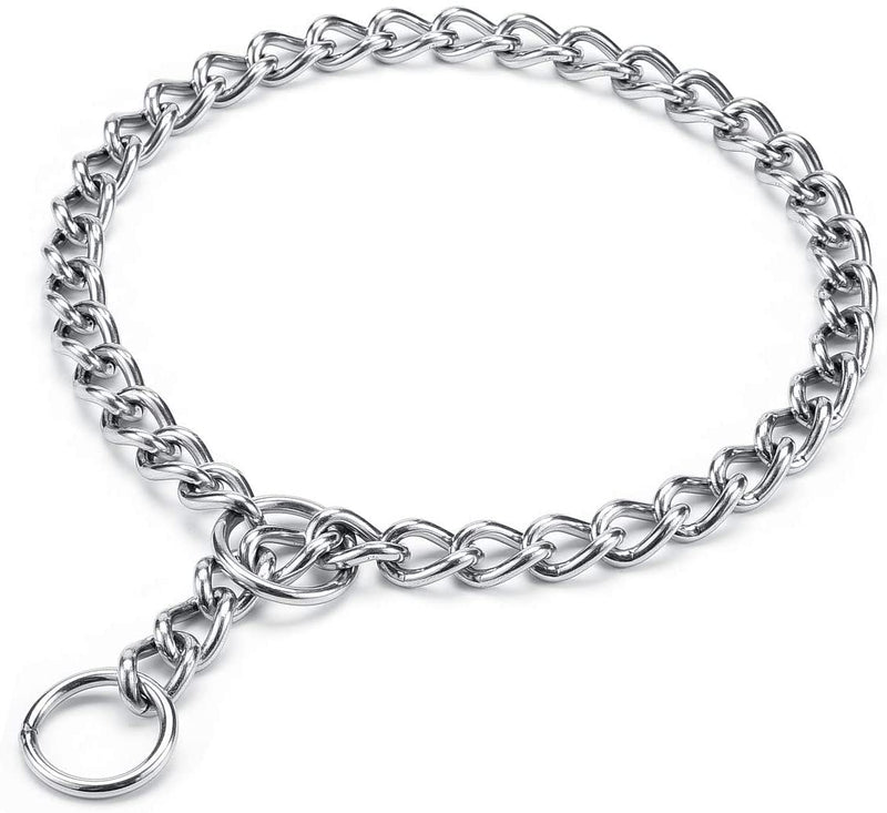 YUANKEXIANG Dog Choke Collar, Slip P Chain, Choke Chain Collars for Small Medium Large Dogs, Training Obedience Control Chain Dog Collars Adjustable Stainless Steel Chew Proof 20 Inch, 2.5mm (Pack of 1) - BeesActive Australia
