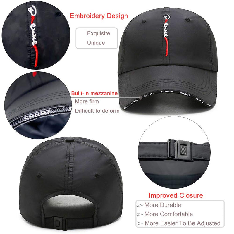 Croogo Quick Dry Sports Hat UPF 50+ Baseball Cap Embroidered Lightweight Outdoor UV Protection Sun Hats for Men Women Cp13-blue - BeesActive Australia