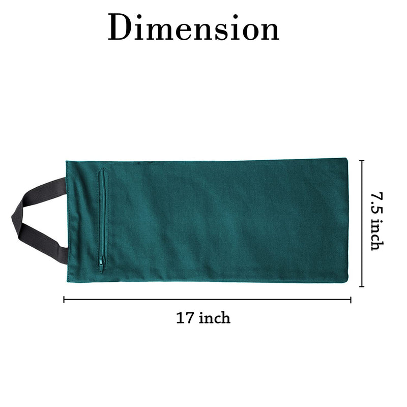 Yoga Sand Bag - Cotton Unfilled for Yoga Weights and Resistance Training, Lotus Design Bottle Green - BeesActive Australia