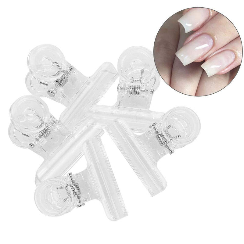 enrilior Manicure Tool，5pcs C Curve Nail Extension Clips Multi-Functional Plastic Nail Art Accessories Transparent - BeesActive Australia