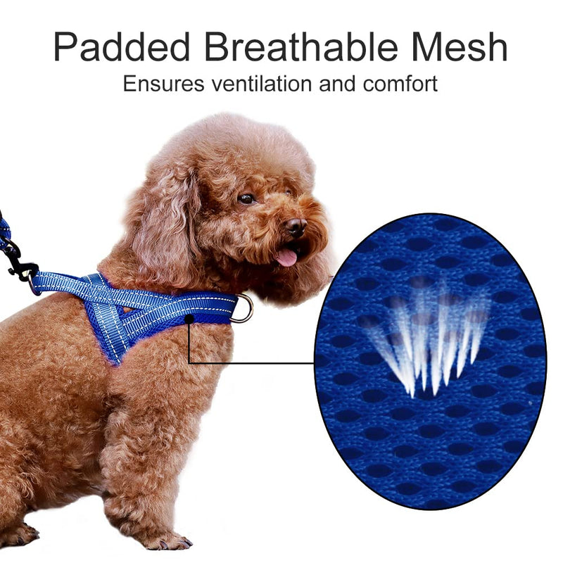 Plutus Pet No Pull Dog Harness with Breathable Mesh Padded, Adjustable Reflective Escape Proof Dog Harness, Quick Fit Dog Vest Harness for Small Medium Large Dogs M: chest 20.5"-26.4" Navy Blue - BeesActive Australia