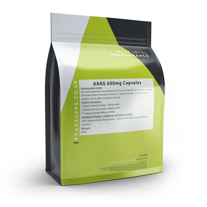 AAKG 600mg Capsules - L-Arginine Alpha Ketoglutarate - Nitric Oxide Booster Pre Workout Booster Pump (30 Capsules) 30 Capsules - BeesActive Australia
