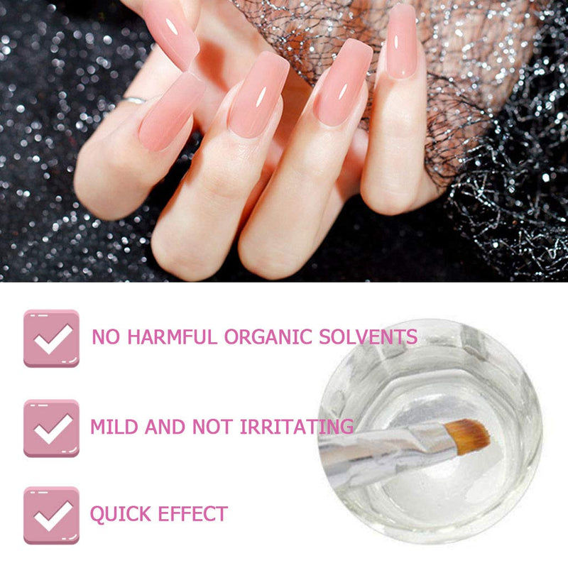 Slip Solution Poly Nail Gel, Quick Poly Slip Solution Gel Nail Extension Gel Liquid Solution, Nail Gel Builder Liquid for Nail Art DIY Nail, Contains a Brush and a Cup - 45ml white - BeesActive Australia