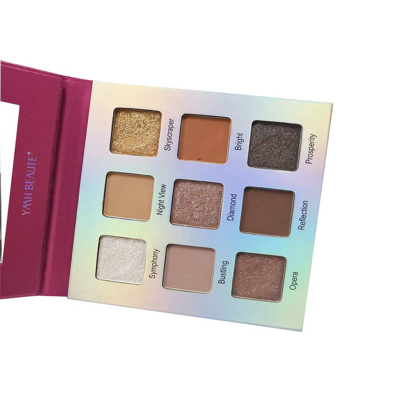 YMH BEAUTE 9 Colors Nude Eyeshadow Palette Pigmented Matte Shimmer Eye Shadow Make Up Palettes Natural Long Lasting Blendable Eyeshadow, Cruelty-free - BeesActive Australia