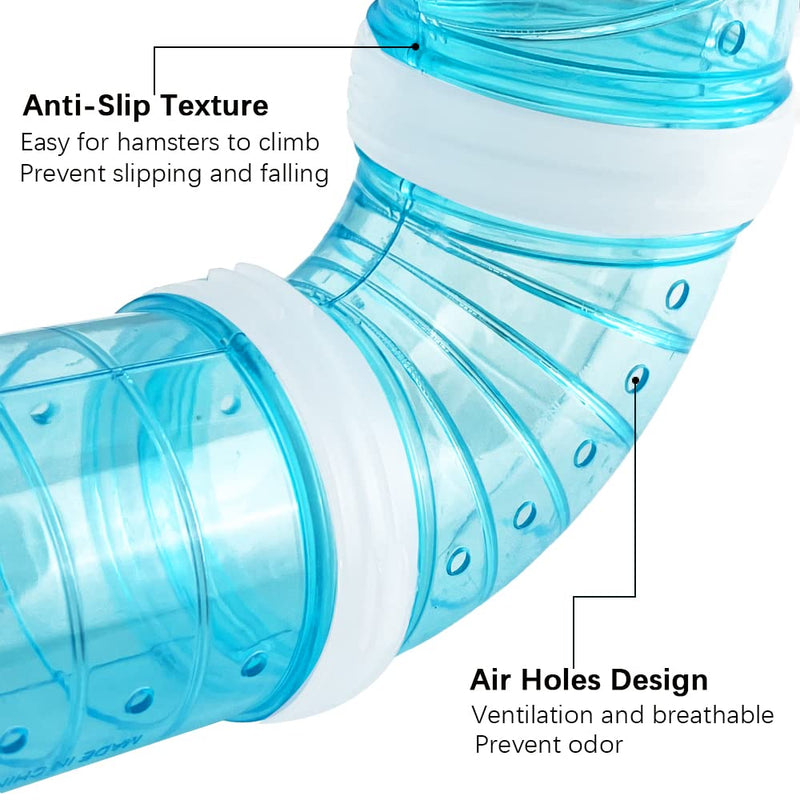 2 Hamster Tubes Kits, DIY Hamster Tunnel Adventure External Pipe, Transparent Connection Track Rat Toy Hamster Cage Accessories for Hamster Mouse Small Animals Sports Expand Space - BeesActive Australia