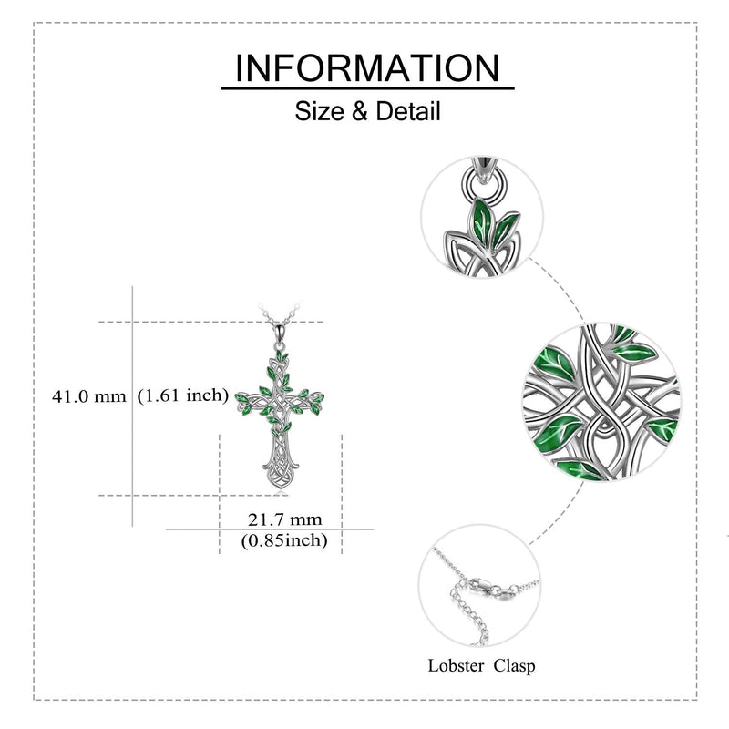 ONEFINITY Religious Cross Pendant Necklace Sterling Silver Origami Cross Pendant Gifts for Women Men Jewelry tree of life - BeesActive Australia