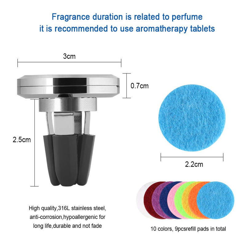 Vicloon Car Aromatherapy Essential Oil Diffuser，Car Air Freshener Vent Clip Locket 2 Feet Clip and 10 Refill Felt Pads，Car Aromatherapy Diffuser Locket Car Oil Diffuser for Car, Office or Other Places B - BeesActive Australia