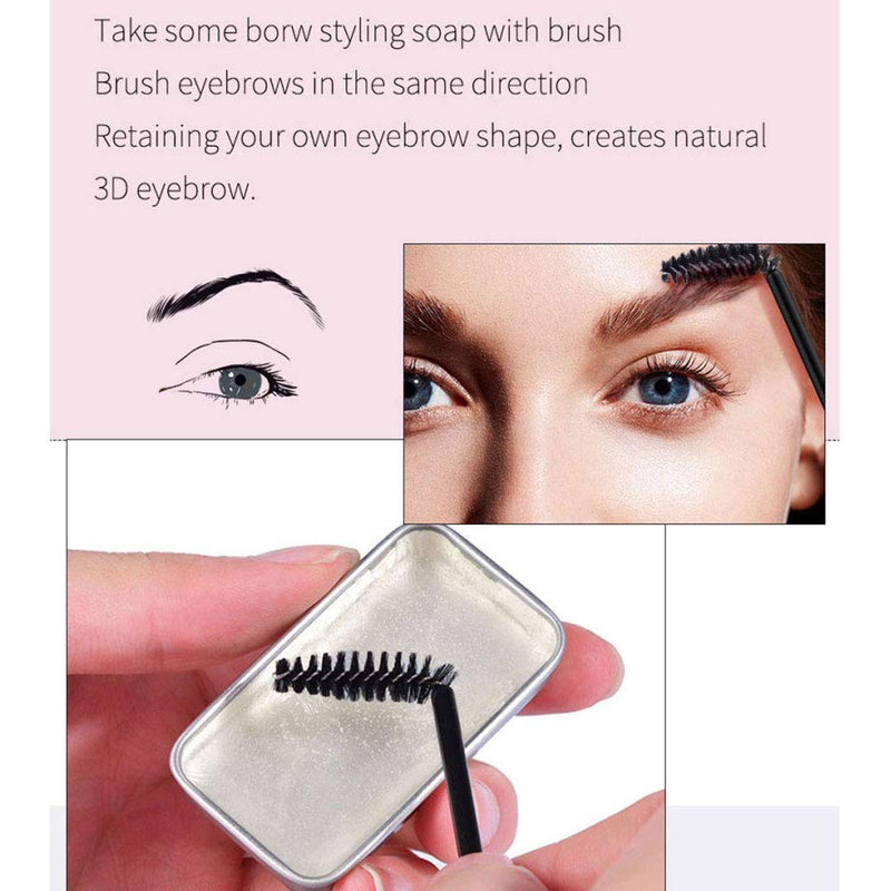 2 Pack Eyebrow Soap Kit, 4D Brows Gel Long Lasting Eyebrow Setting Gel Waterproof Eyebrow Makeup Balm Pomade Cosmetics - BeesActive Australia