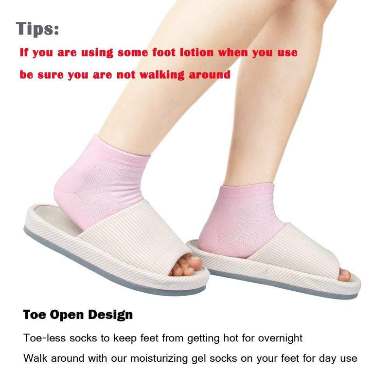 3 Pairs Vented Moisturizing Gel Socks Lotion Gel for Dry Cracked Heels, Spa Gel Socks Humectant Moisturizer Heel Balm Foot Treatment (Pink&Grey&Turquoise) - BeesActive Australia