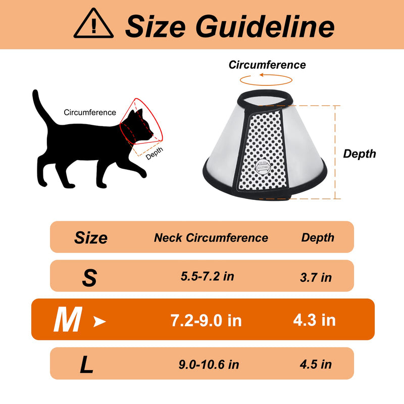 Vivifying Cat Cone, 3 Sizes of Adjustable Recovery Pet Cone Lightweight Plastic Elizabethan Collar for Cats, Kittens, Small Dogs and Rabbits M（Neck: 7.2-9.0 in） - BeesActive Australia