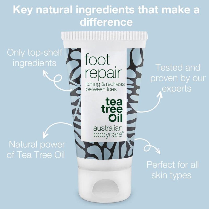 Australian Bodycare Foot Repair | Natural Gel for Women & Men for Foot Care | Itching, Burning, Redness Between Toes | Also for Supporting Care for Foot Fungus | with Australian Tea Tree Oil | 50ml 50 ml (Pack of 1) - BeesActive Australia