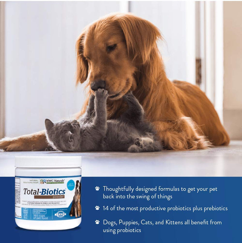 Total-Biotics Probiotic powder for Dogs and Cats. With pre-biotics. Dog Probiotics, Cat Probiotics. Immune Support. 8 ounces - BeesActive Australia