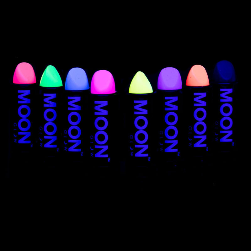 Moon Glow - Blacklight Neon UV Lipstick 0.16oz Pastel Set of 8 colors – Glows brightly under Blacklights/UV Lighting! - BeesActive Australia