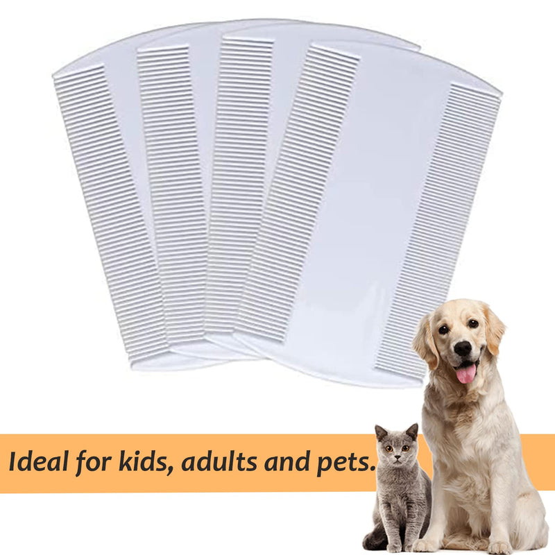 4 X Nit Comb Headlice Double Sided Lice Combs Dectection for Kids Pets and Adults White Colour - BeesActive Australia