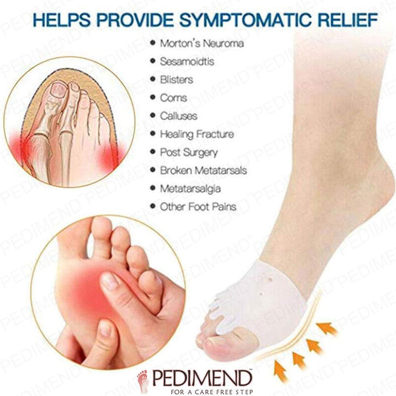 Pedimend 2 Pairs Gel Toe Separators Metatarsal Pads, Gel Toe Straightener for Overlapping Toes, Bunion Corrector, Hallux Valgus Forefoot Pain Relief - BeesActive Australia