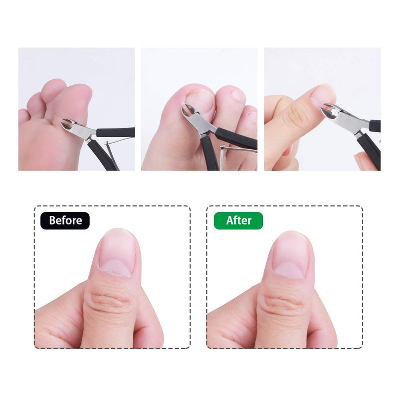 Cuticle Cutter Cuticle Nippers - BUVE Non-slip Cuticle Trimmer Clipper Professional Stainless Steel Cuticle Remover Scissors Pedicure Manicure Tools for Fingernails Toenails (Cuticle nipper, black) Cuticle nipper - BeesActive Australia