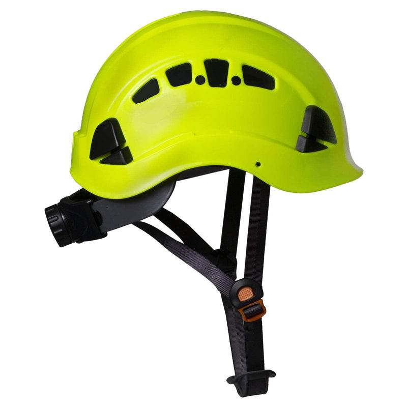JORESTECH - ABS Work-at-Height and Rescue Hard Hat Slotted Ventilated Helmet w/ Adjustable Ratchet 6-Point Suspension ANSI Z89.1-14 Lime - BeesActive Australia