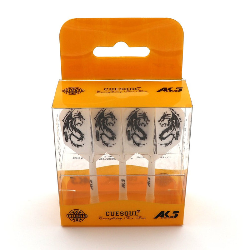 CUESOUL ROST Integrated Dart Shaft and Flights Standard Shape/Pear Shape/Big Wing Shape Shaft Length 28mm-Big Wing Shape-White Dragon - BeesActive Australia