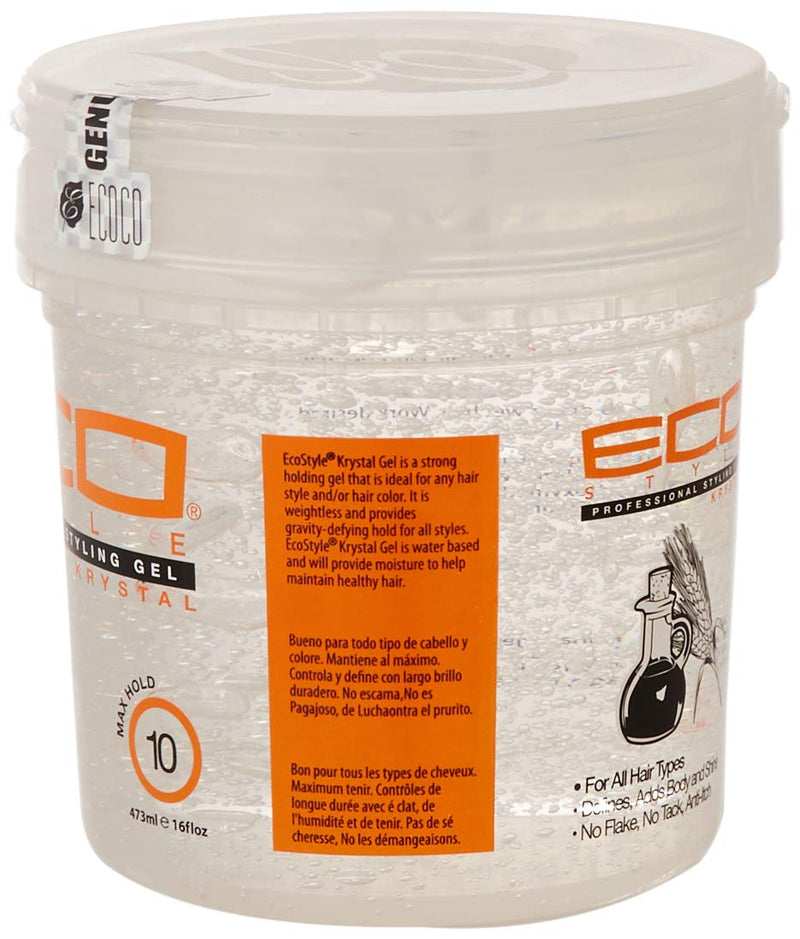 Ecostyle Krystal Styling Gel, Clear, All Day Hold, Alcohol Free, Paraben Free, Sulphate Free, No Flaking, Anti-Itch, 473 ml 473 ml (Pack of 1) - BeesActive Australia