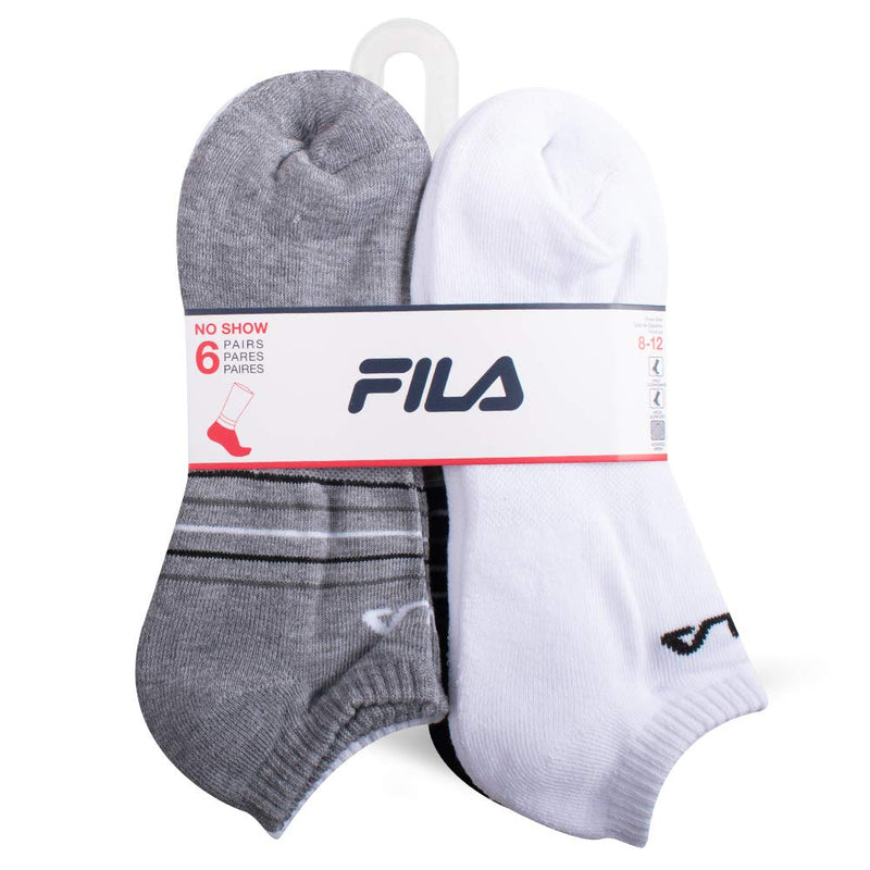 Fila mens Striped Half Cushion No Show Socks One Size Multi (6 Pack) - BeesActive Australia