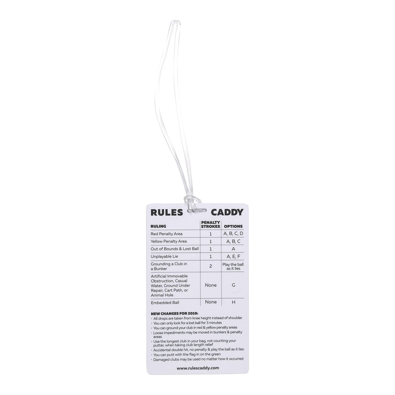 Rules Caddy - Simplify The Rules of Golf - Golf Bag Tag Accessory - Training Aid - Quick Reference Guide - BeesActive Australia