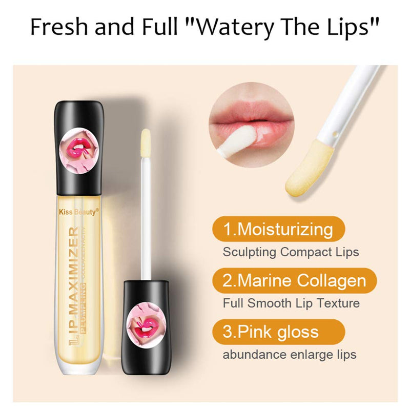 GL-Turelifes Lip Plumper Lip Gloss, Lip Maximizer Balm Plumper Lip Extreme Volume, Heathly Enhancer Hydrated Lips, Moisturize, Eliminate Dryness Wrinkles Enhances Plump Gloss - BeesActive Australia