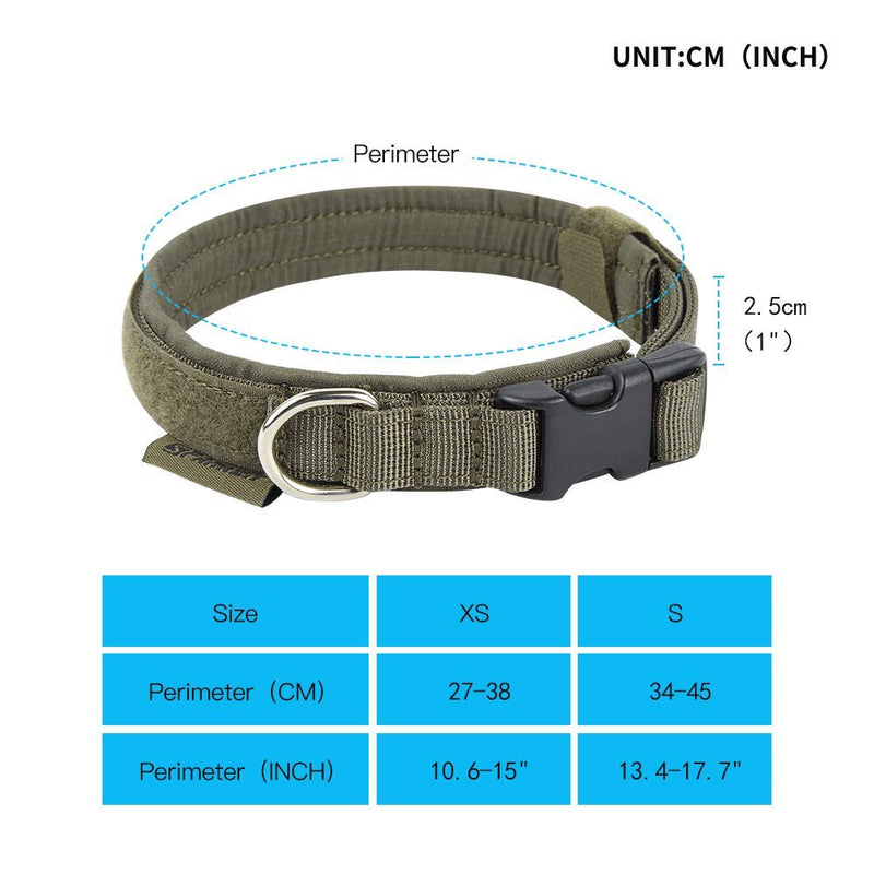 EXCELLENT ELITE SPANKER Puppy Dog Collar Nylon Adjustable Dog Collar for Small Dogs Pet Soft Padded Dog Collar Ranger Green XS Size-Adjustable(10.6"-15") - BeesActive Australia