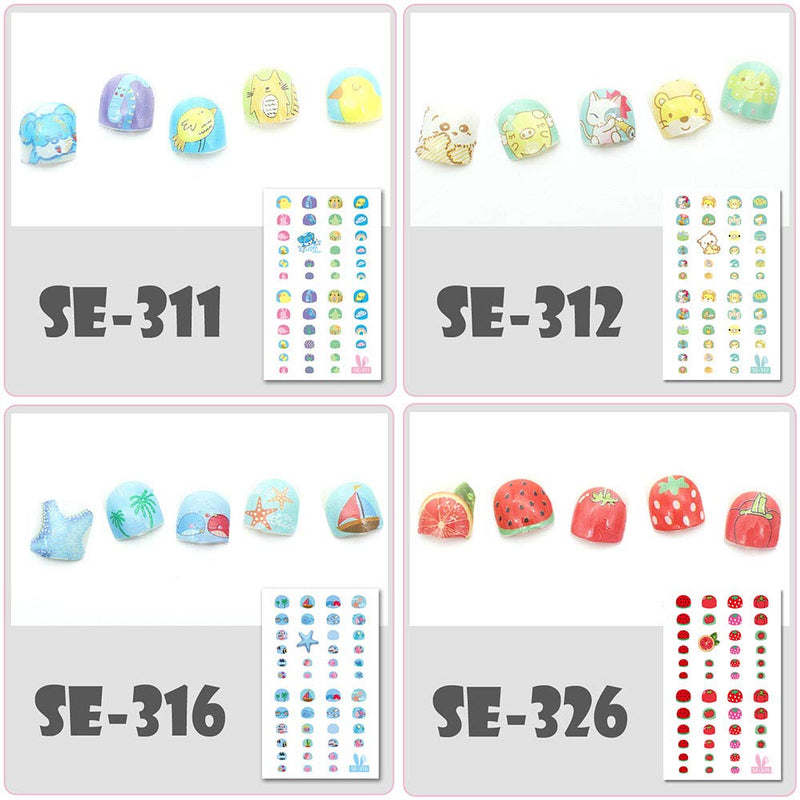 EBANKU Self Adhesive Nail Art Stickers for Kids with Nail File, 12 Sheets 3D Fruits Moon Crowns Rainbow Ice Cream Animals Lovely Nail Stickers Decals Wraps for Girls Kids Holiday Nail Art Decals - BeesActive Australia