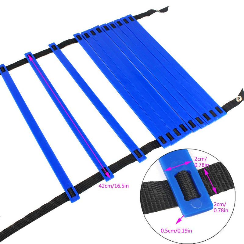 KIKILIVE Agility Ladder, Speed Agility Training Footwork Equipment 12 Rung with Carrying Bag for Sports Soccer, Football, Exercise Fitness blue - BeesActive Australia